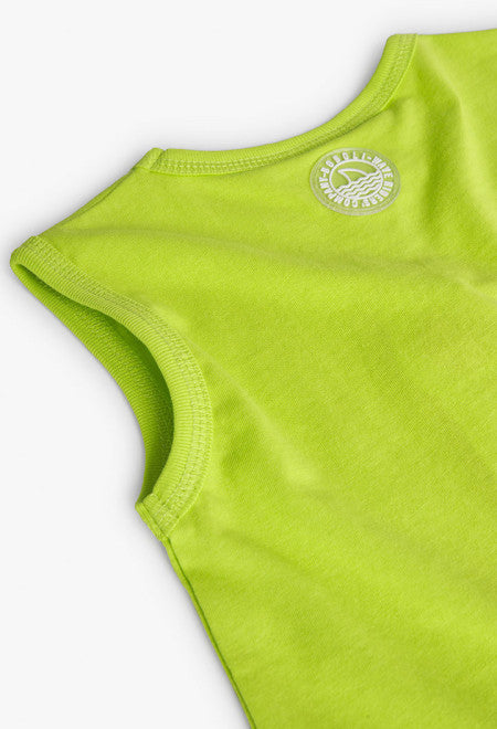 Camiseta de punto sin mangas de niño en verde Boboli