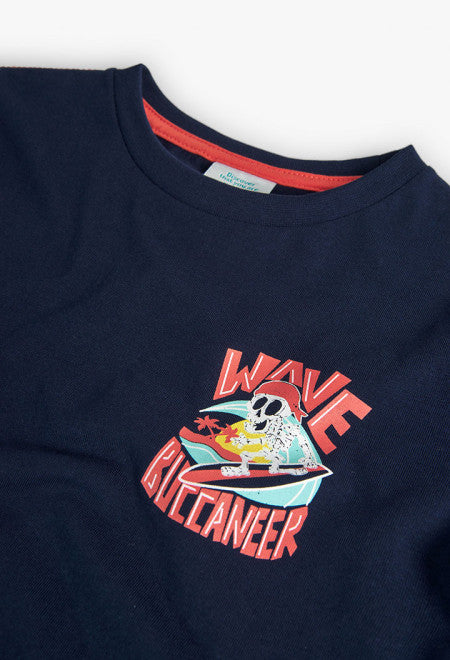 Camiseta de punto de niño en color azul marino Boboli