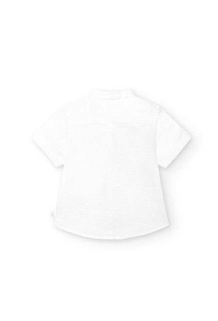 Camisa de lino de bebé niño en color blanco Boboli