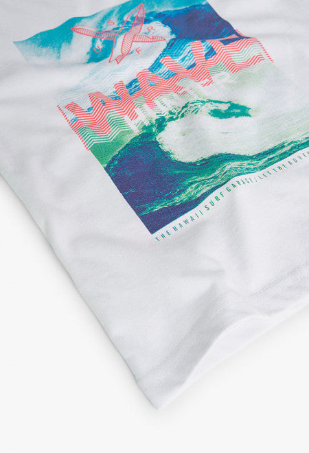Camiseta de punto sin mangas de niño en blanco Boboli