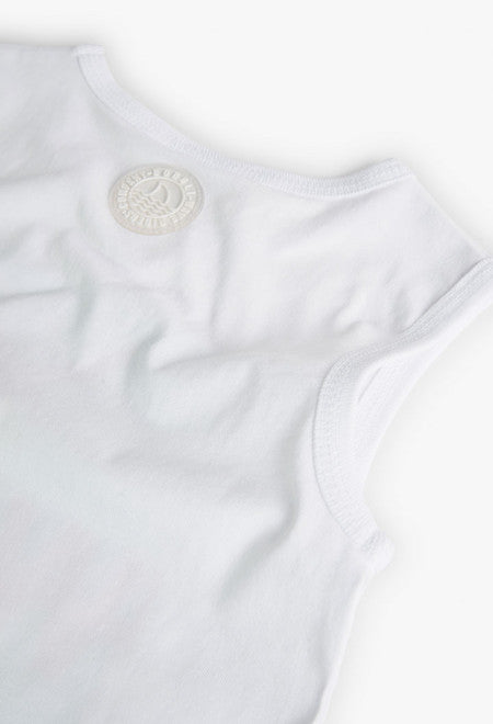 Camiseta de punto sin mangas de niño en blanco Boboli