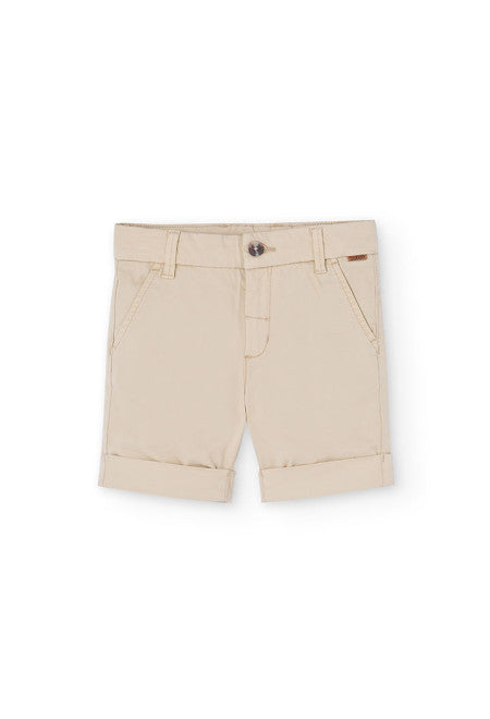Bermudas de satén de niño en color beige Boboli