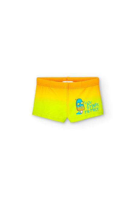 Bañador de poliamida estampado de bebé niño en color naranja Boboli