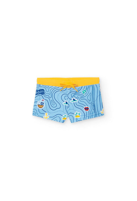 Bañador de poliamida estampado de bebé niño en color amarillo Boboli