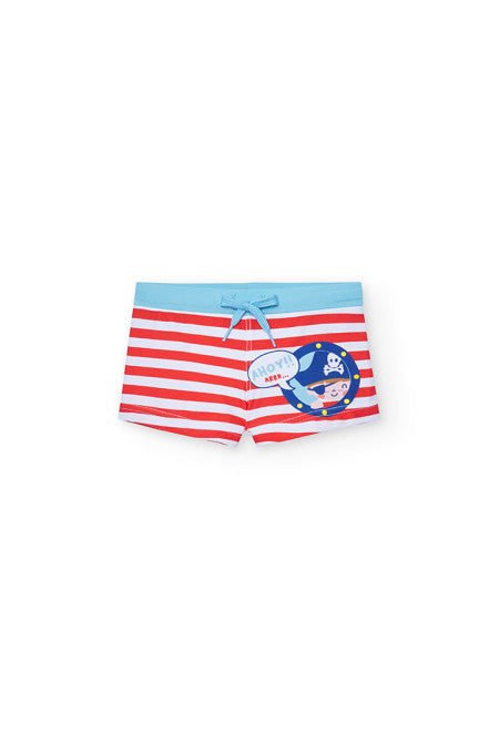 Bañador de poliamida listado con estampado de bebé niño Boboli