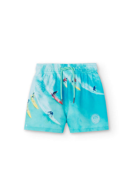 Bañador estampado de niño en color verde Boboli