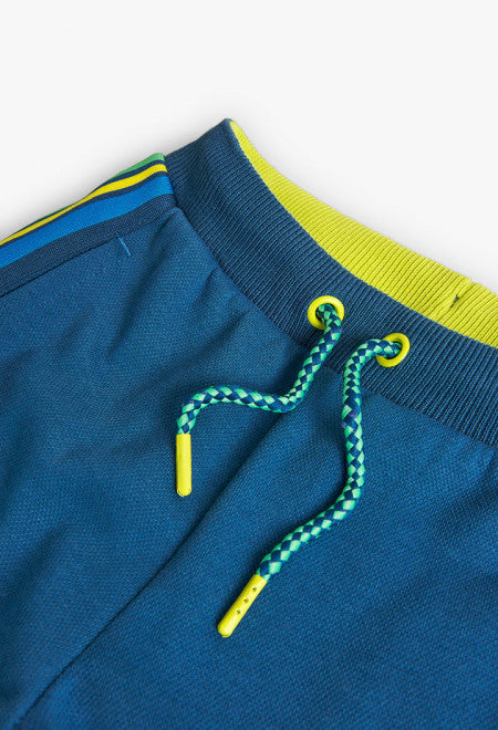 Bermudas de felpa piqué de niño en color azul Boboli