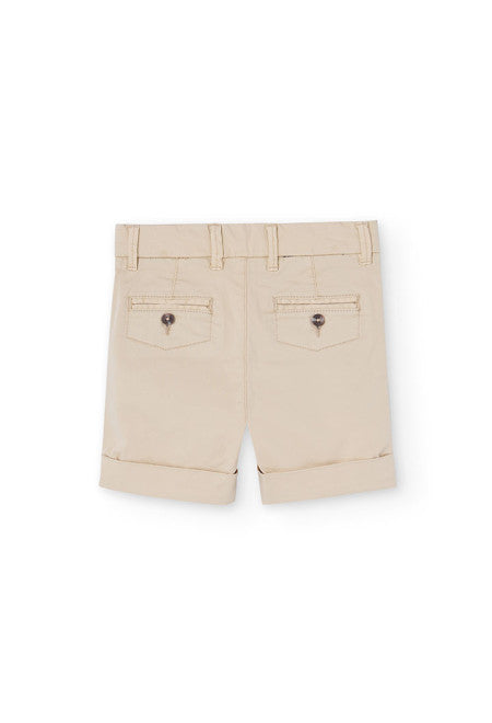 Bermudas de satén de niño en color beige Boboli