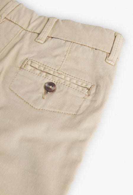 Bermudas de satén de niño en color beige Boboli
