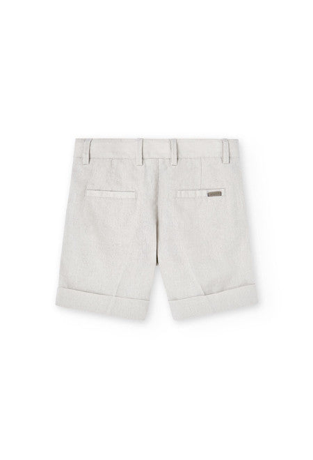 Bermudas de lino de niño en color beige Boboli