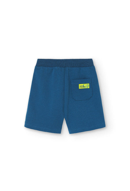 Bermudas de felpa piqué de niño en color azul Boboli