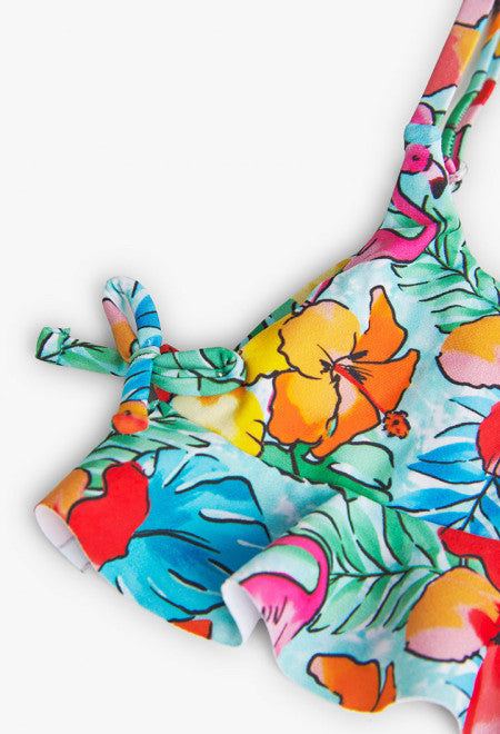 Bikini estampado con volantes de niña Boboli
