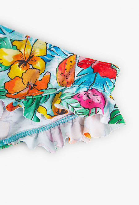 Bikini estampado con volantes de niña Boboli