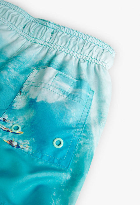 Bañador estampado de niño en color verde Boboli
