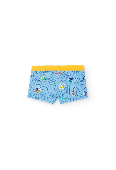 Bañador de poliamida estampado de bebé niño en color amarillo Boboli