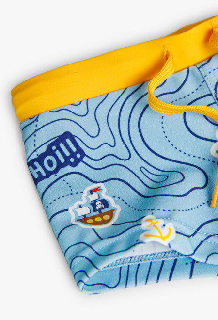 Bañador de poliamida estampado de bebé niño en color amarillo Boboli