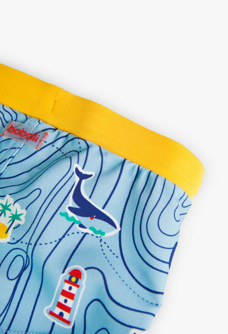 Bañador de poliamida estampado de bebé niño en color amarillo Boboli