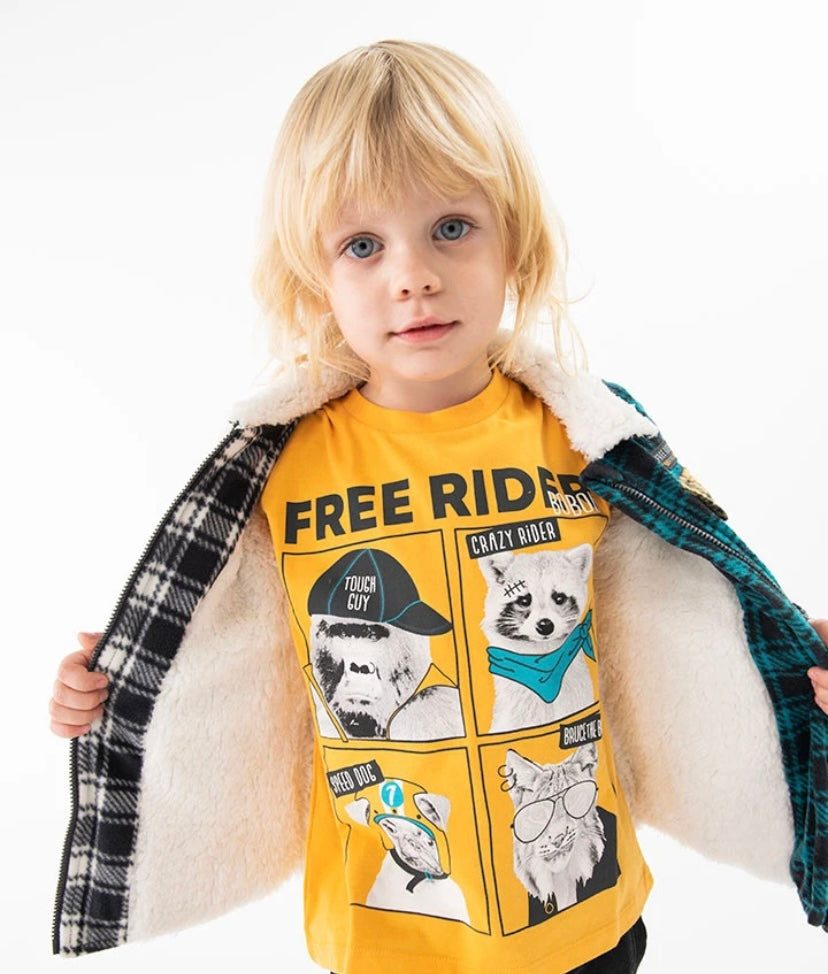 Camiseta de punto para bebé niño en amarillo Boboli