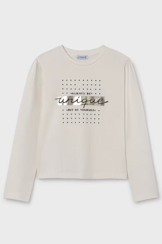 Camiseta básica texto chica Mayoral