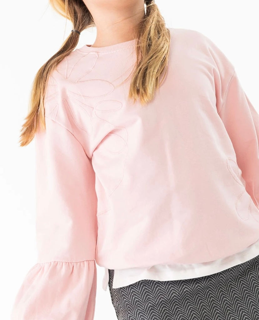 Sudadera de felpa para niña en rosa Boboli