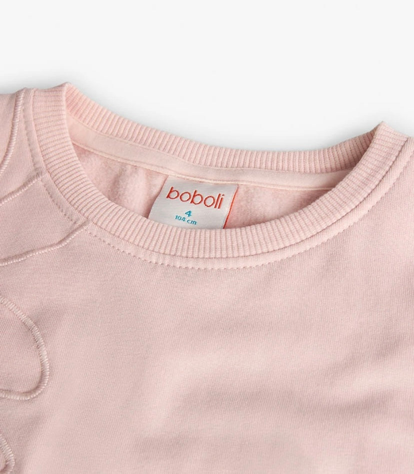 Sudadera de felpa para niña en rosa Boboli