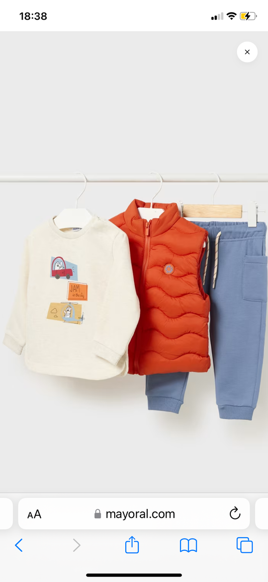 Conjunto chaleco 3 piezas bebé Mayoral