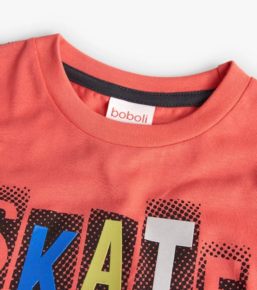 Camiseta de punto de bebé niño estampada en naranja Boboli