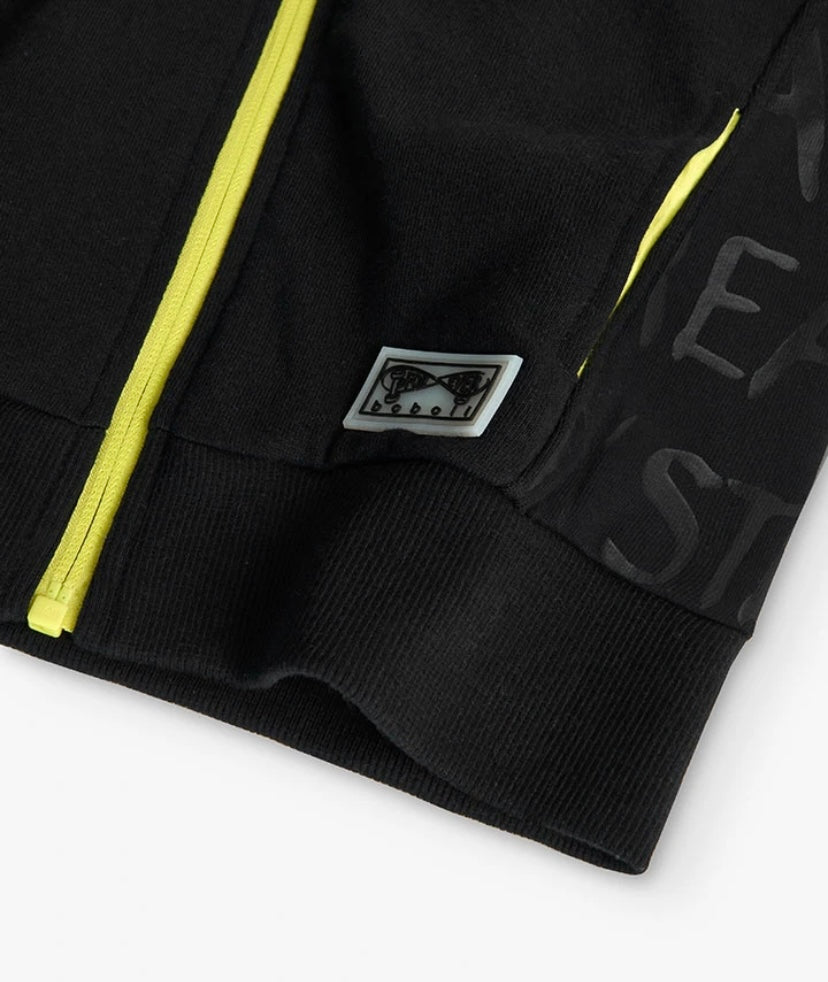 Chaqueta de felpa para niño en negro Boboli