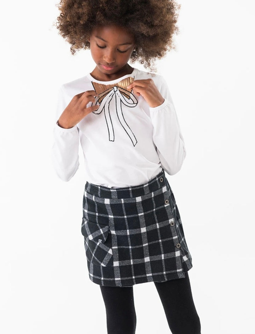 Camiseta de punto para niña en blanco Boboli