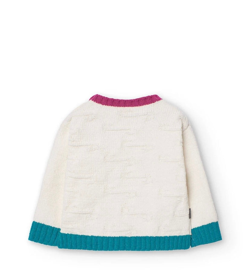Jersey de tricotosa para bebé niña en blanco Boboli