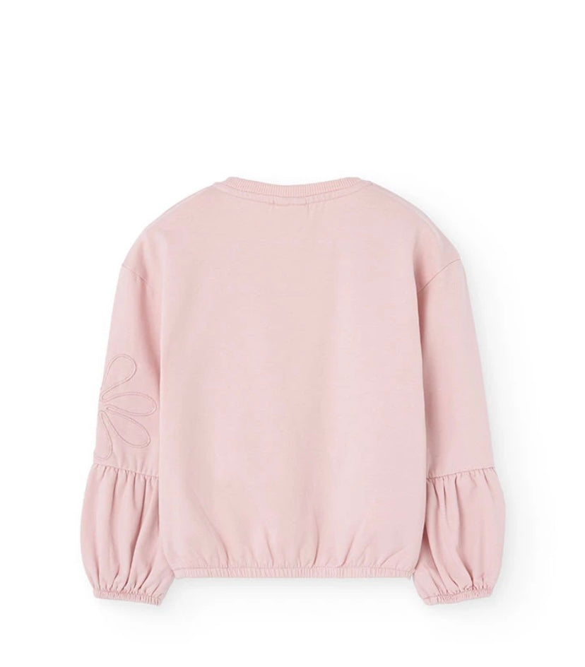 Sudadera de felpa para niña en rosa Boboli