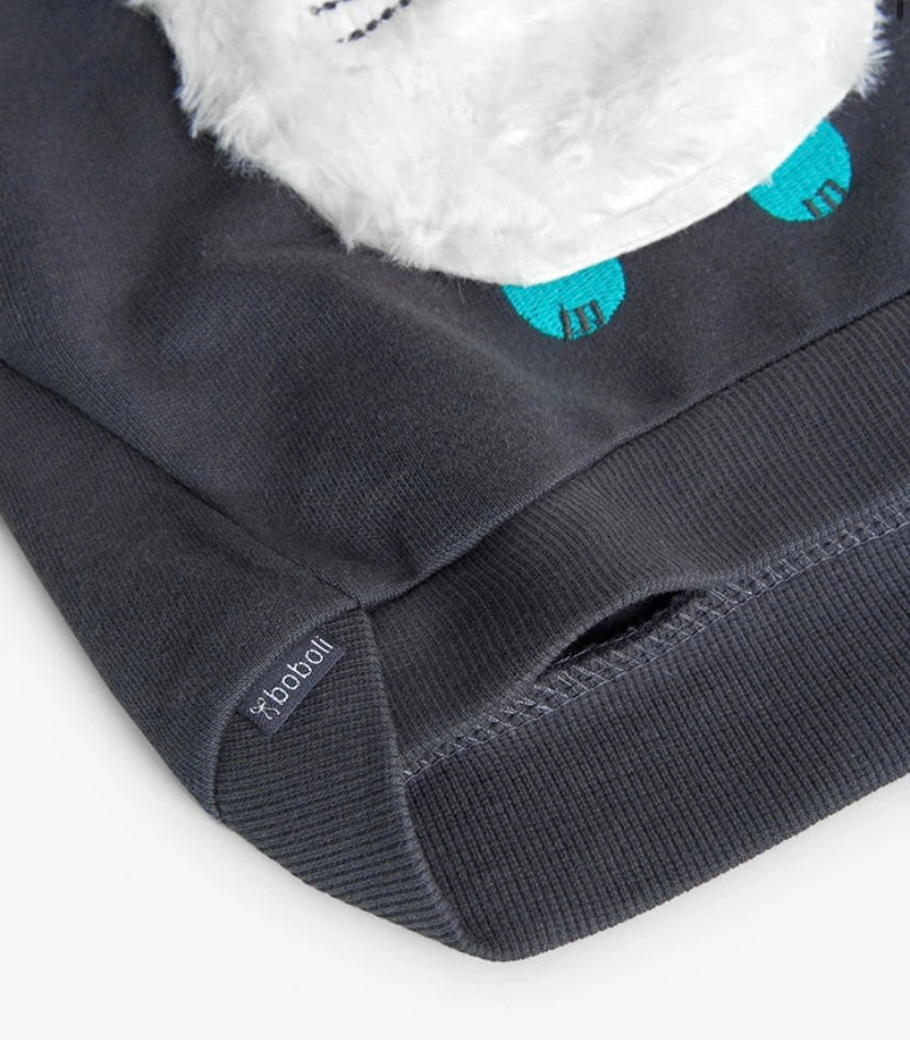 Sudadera de felpa para bebé niña en gris Boboli