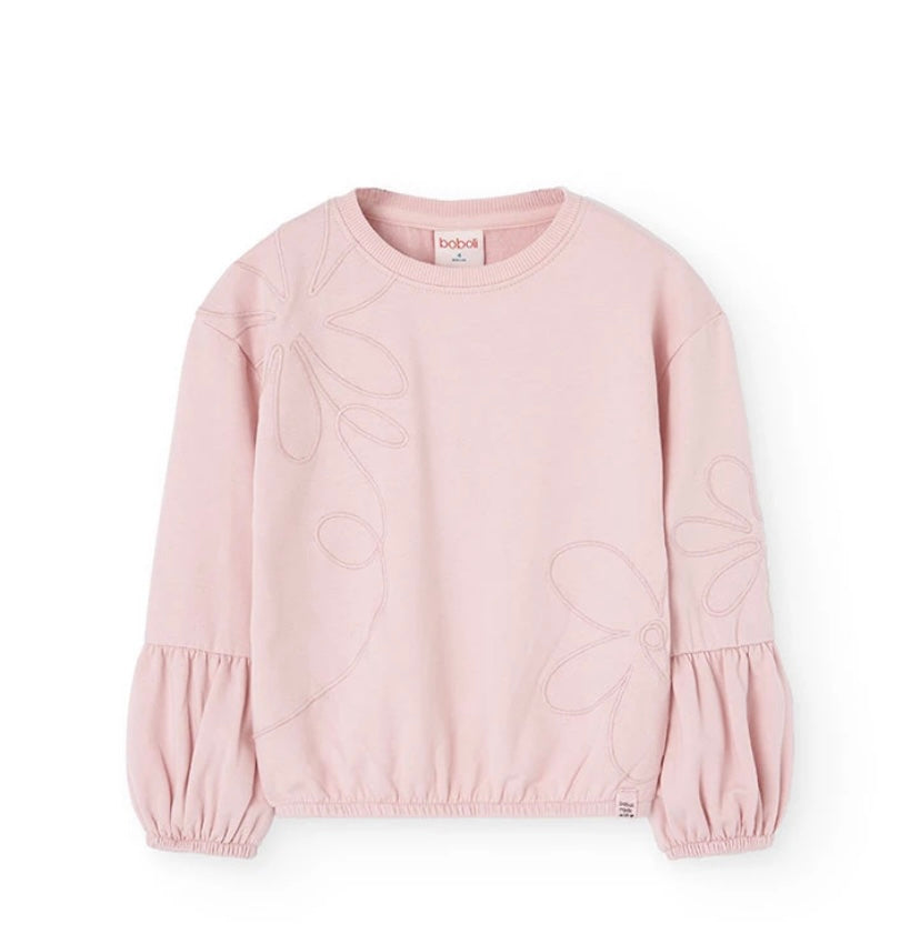 Sudadera de felpa para niña en rosa Boboli