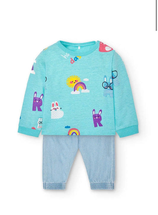 Pack de punto combinado estampado de bebé Boboli