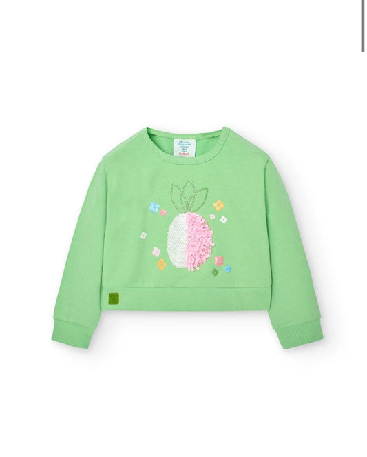 Sudadera de felpa de bebé niña en verde Boboli