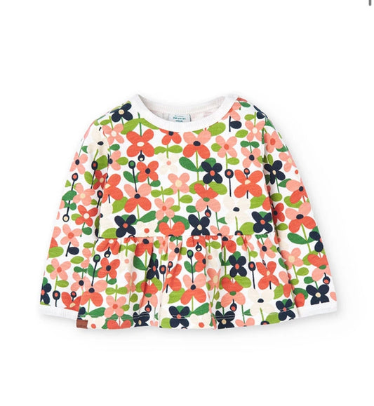Sudadera de felpa con estampado de flores de bebé niña Boboli
