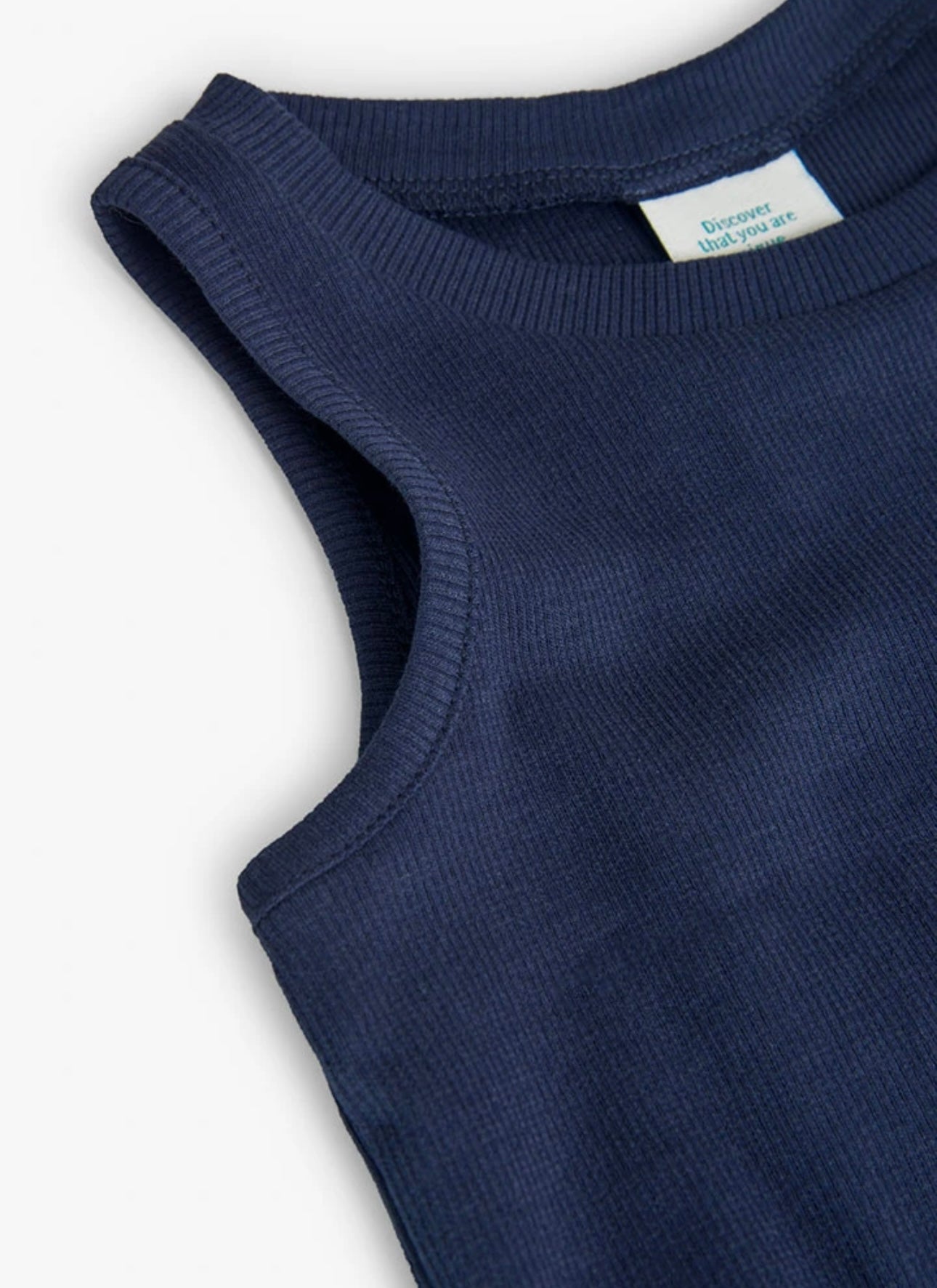 Top de punto canalé de niña en azul marino Boboli