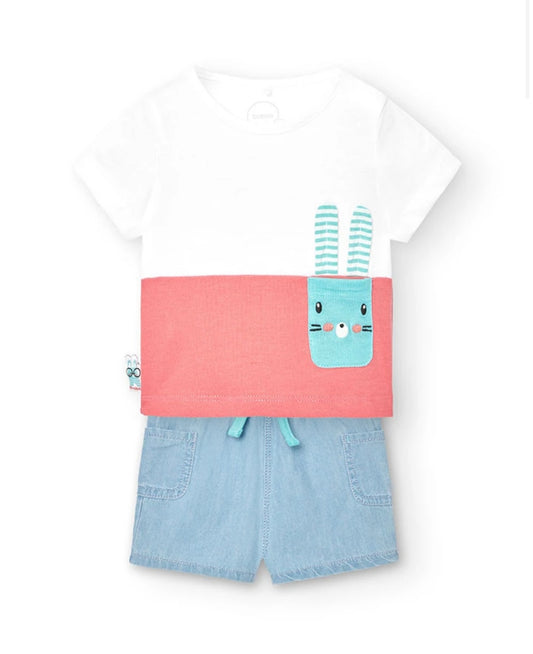 Pack de punto combinado de bebé en blanco Boboli