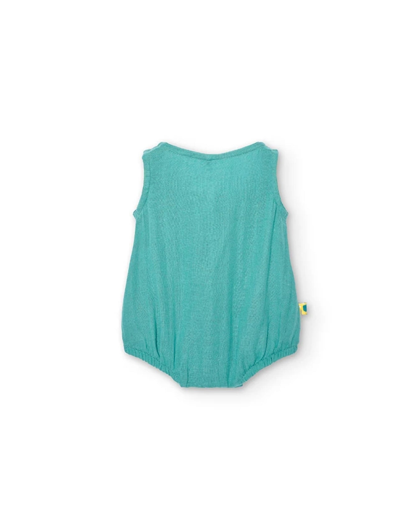 Pelele de tejido fantasía de bebé en verde Boboli