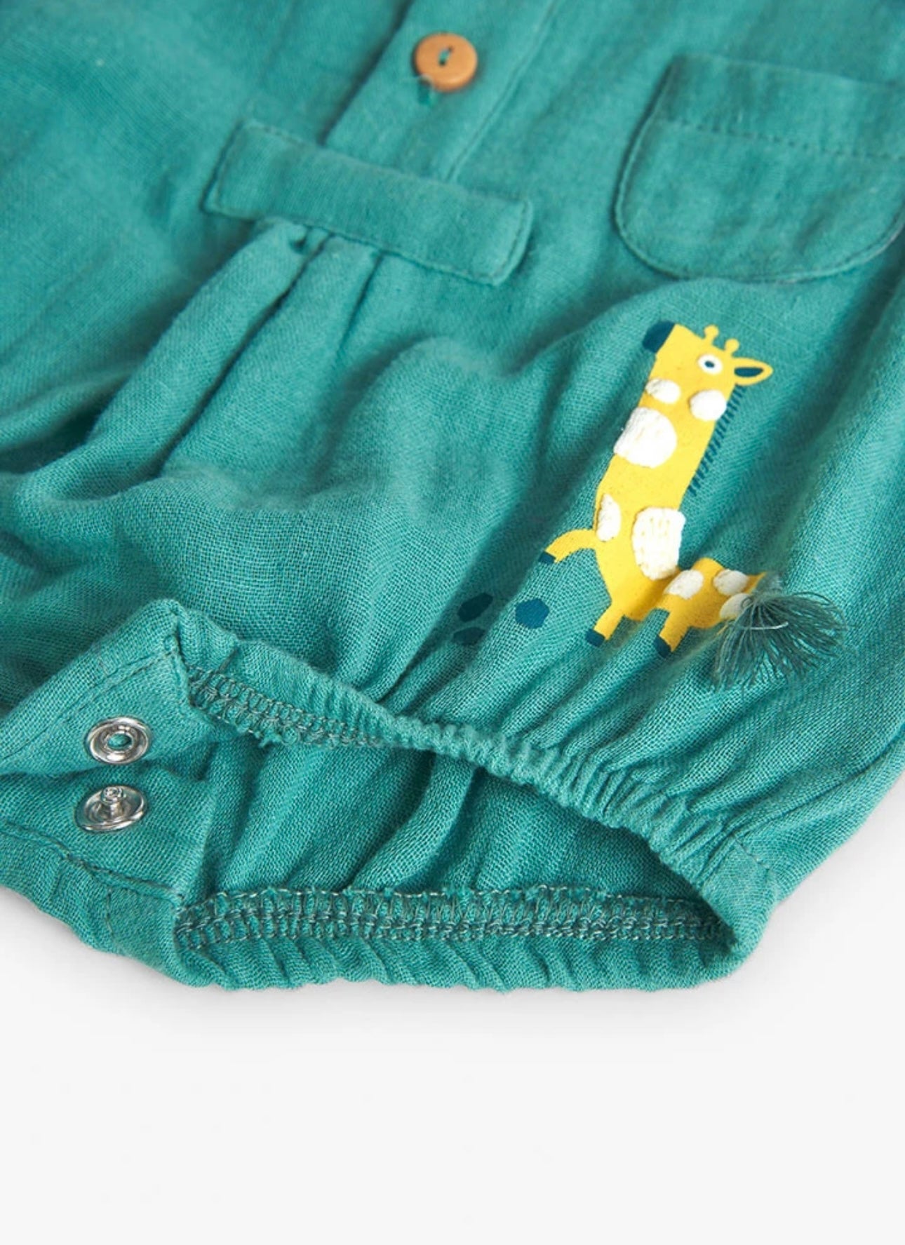 Pelele de tejido fantasía de bebé en verde Boboli