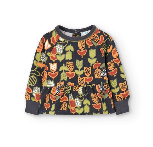 Sudadera felpa de bebé niña gris oscuro Boboli