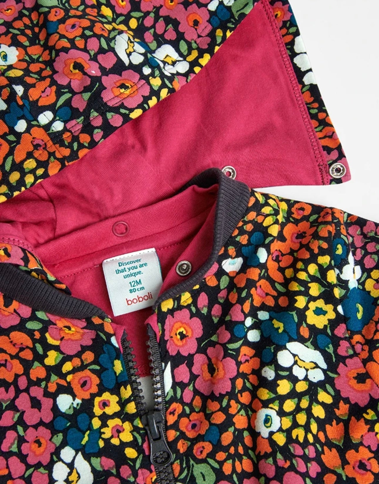 Chaqueta felpa estampada de bebé "flores" Boboli