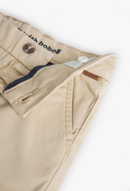 Bermudas de satén de niño en color beige Boboli