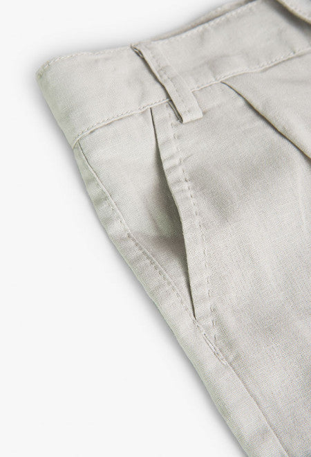 Bermudas de lino de niño en color beige Boboli